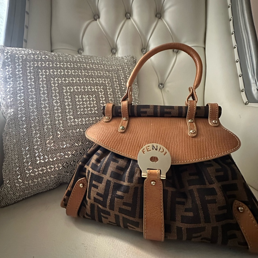 Fendi Black and Brown Satchel